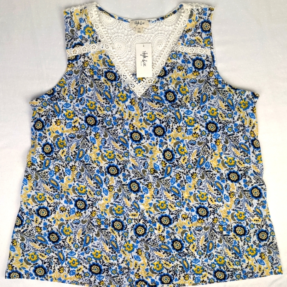 Style & Co Global Retreat Women’s Plus Blouse 1X NWT